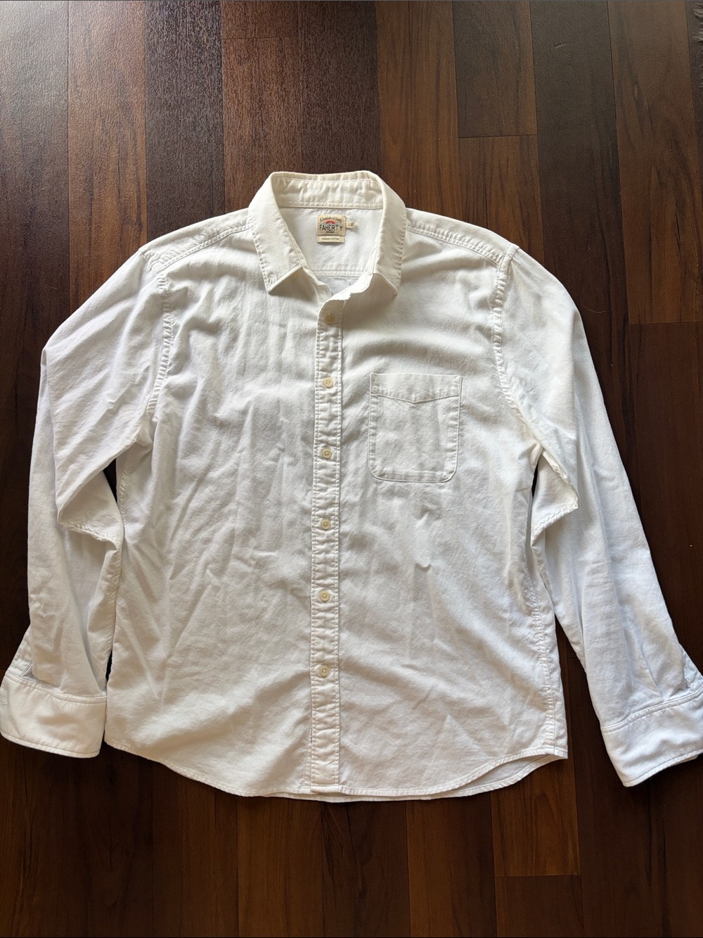 Faherty White Men's Long-Sleeve Button-Down Shirt